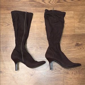 Knee high suede boots